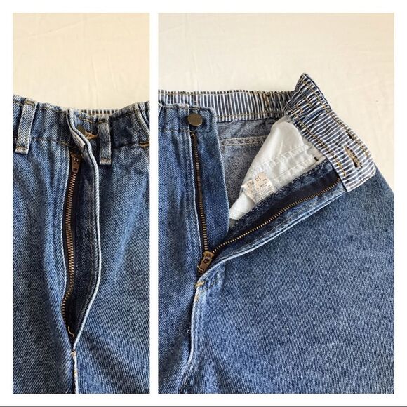 Vintage 80’s LEE Jeans Elastic Waist Fly Zip High Rise Crop Jeans Sz 10 - Picture 15 of 16